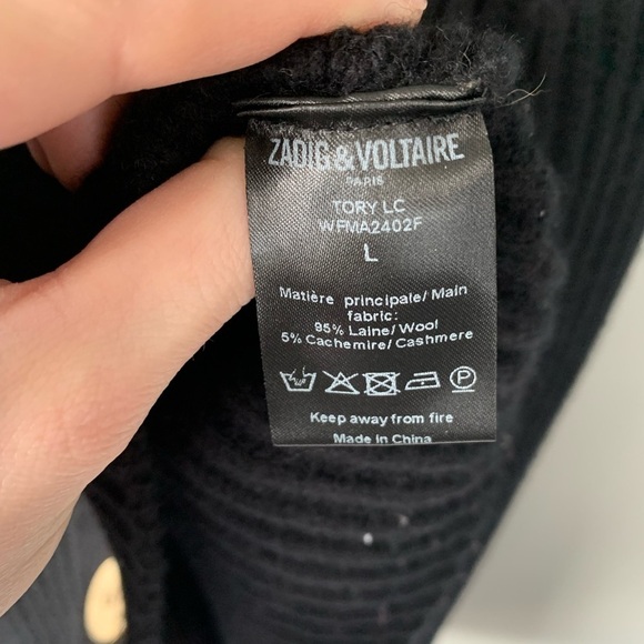 Zadig & Voltaire Black Tory Cardigan Sweater - Picture 6 of 7